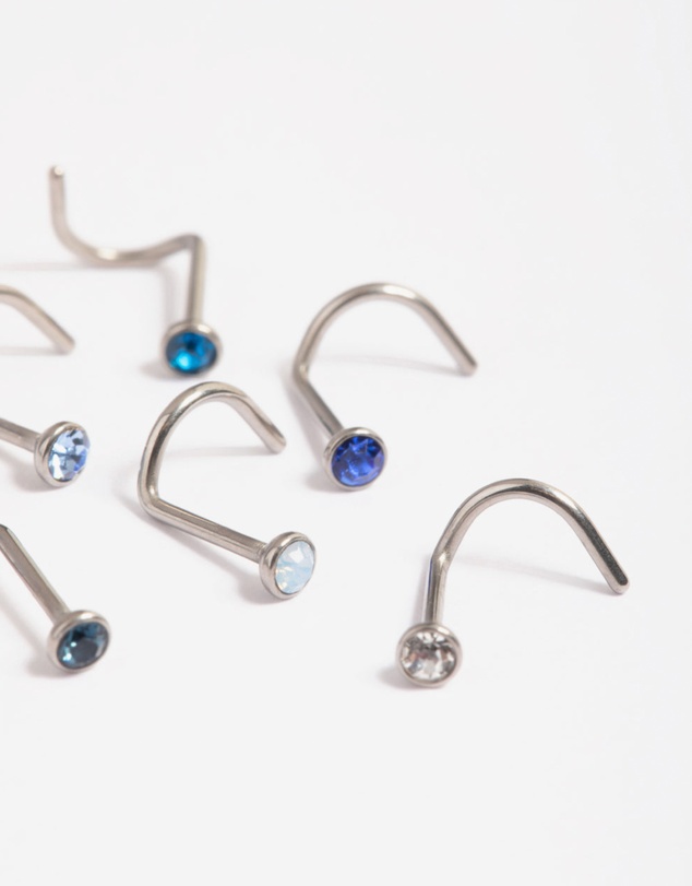 Lovisa - Titanium Crystal Basic Nose 6-Pack
