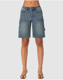 EDIKTED - Carpenter Denim Bermuda Shorts