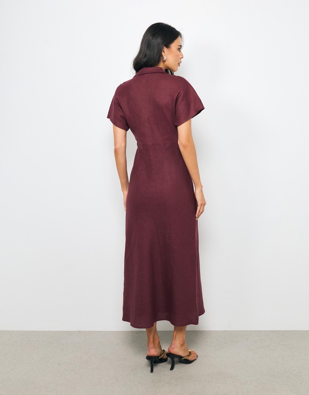 AERE - Evelina Linen Midi Dress