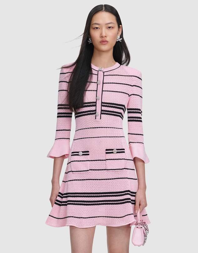 Self Portrait - Stripe Knit Mini Dress