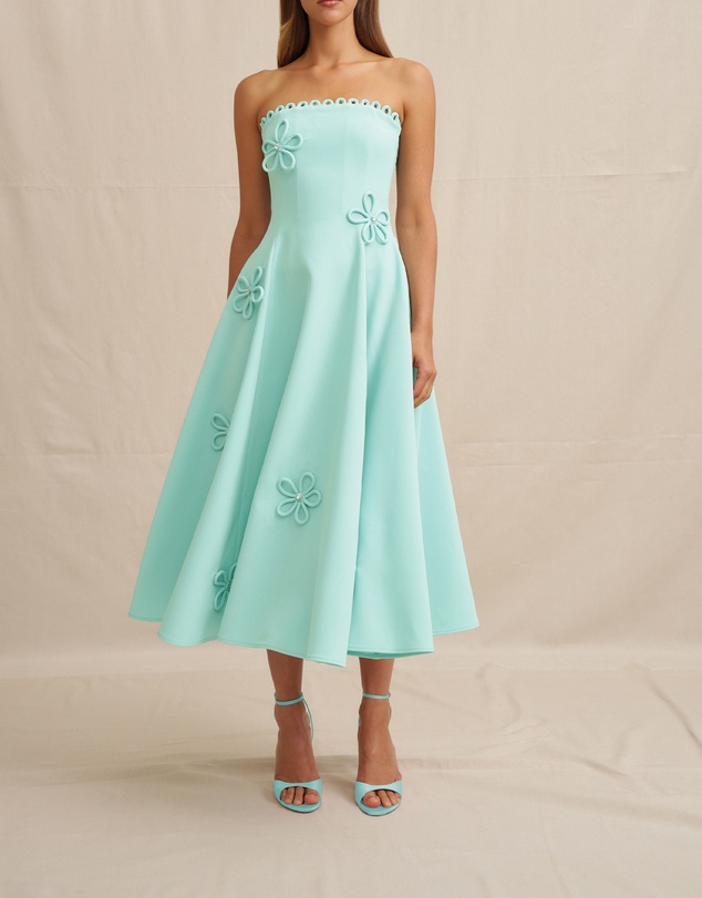 BY JOHNNY. - Sky Flower Strapless Dress