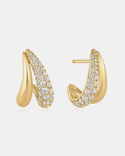 Ania Haie - Gold Duet Stud Hoop Earrings