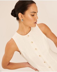AERE - Linen Button Down Mini Dress