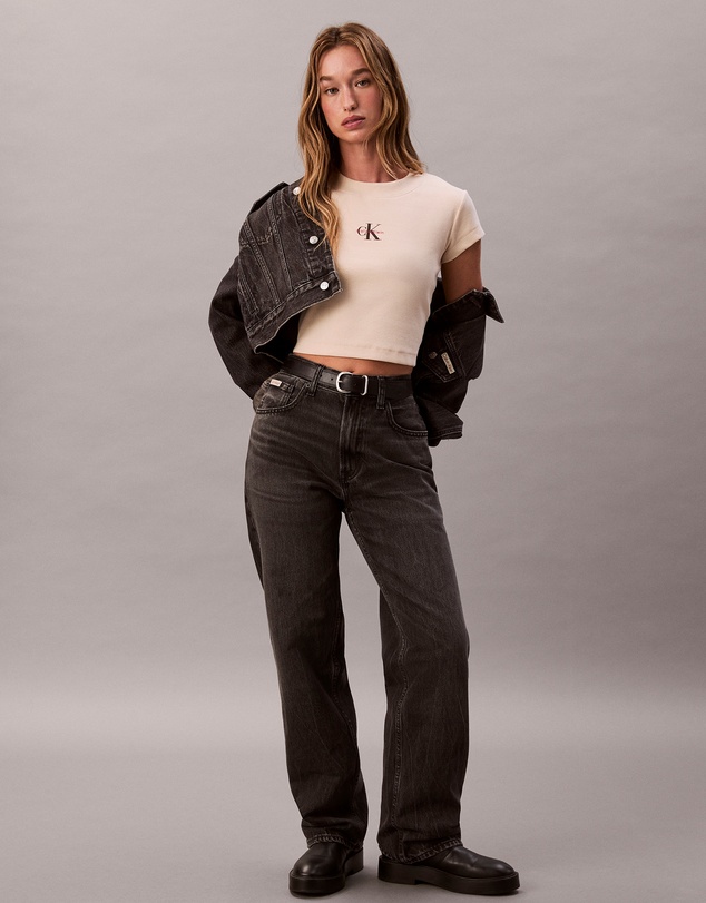 Calvin Klein Jeans - Monogram Logo Ribbed Baby Tee