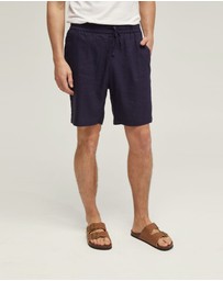 Oxford - Rufus Linen Pull On Shorts
