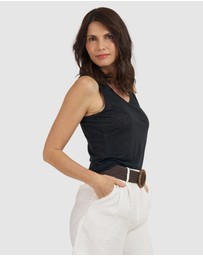 CAMIXA - Tecla Linen Jersey Top