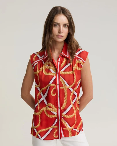 Sportscraft - Clove Print Sleeveless Shirt