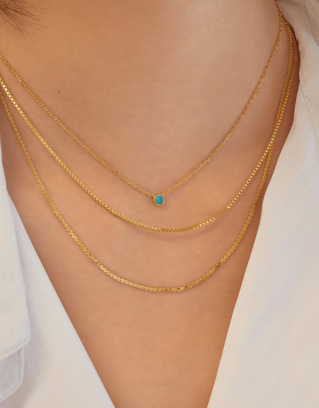 Ania Haie - Gold Bezel-Set Lab-Created Turquoise Solitaire Necklace