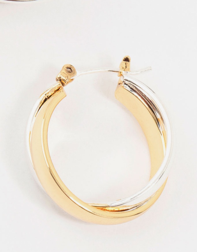Lovisa - Mixed Metals Twisted Hoop Earrings
