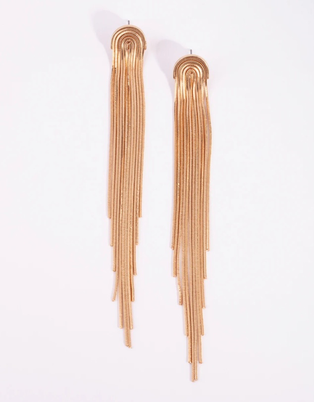 Lovisa - Gold Waterfall Cup Chain Earrings