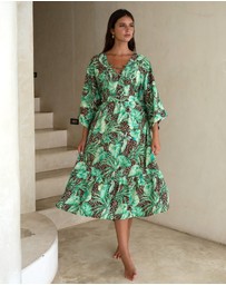 Nip Tuck Swim - Exotic Eden Corrimal One Size Maxi Dress