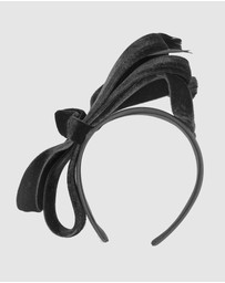 Max Alexander - Large Black Velvet Bow Racing Fascinator