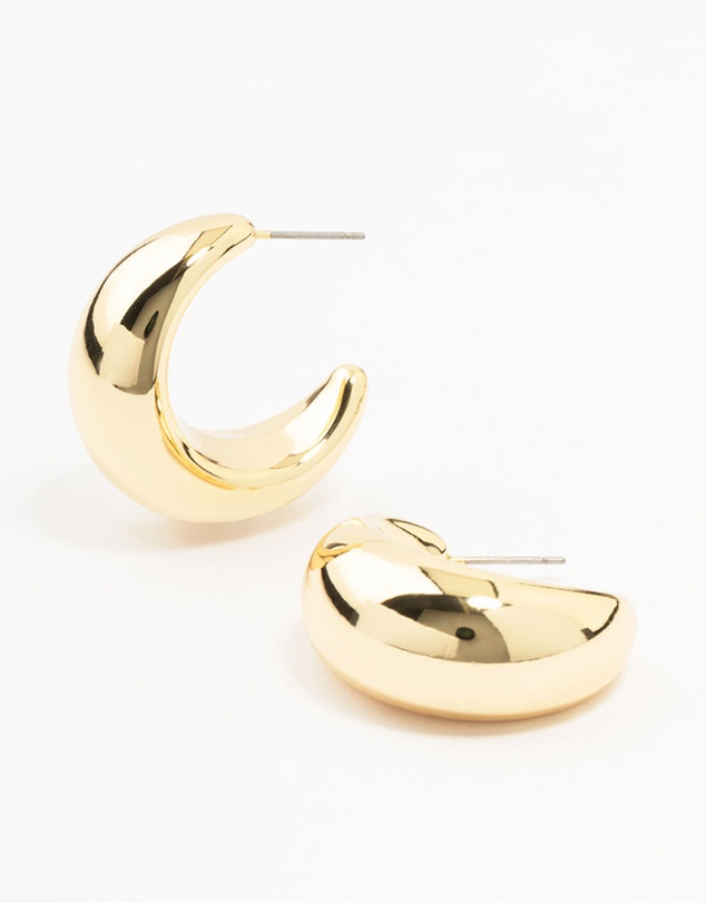 Lovisa - Gold Plated Brass Extra Large Thick Hoop Earrings