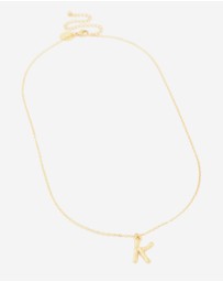 Lovisa - Waterproof Gold Plated Stainless Steel Bamboo Letter K Necklace