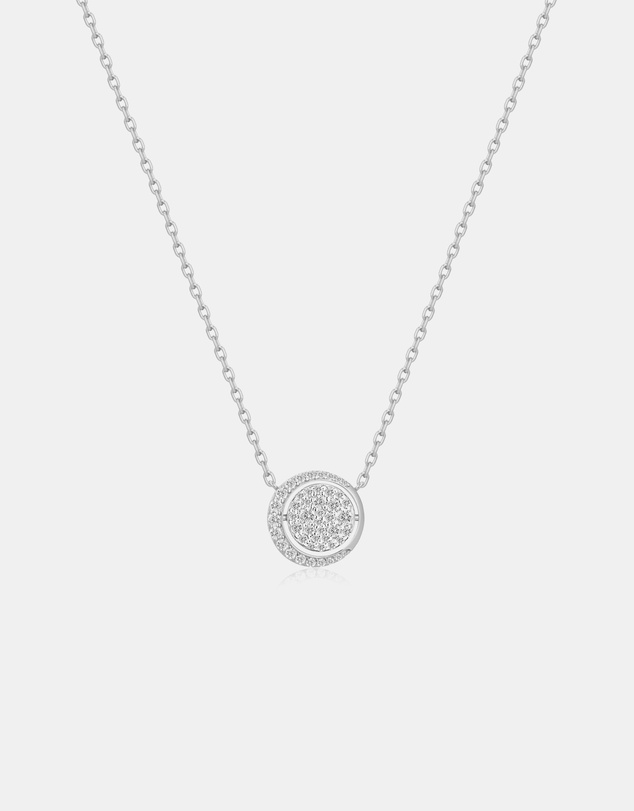 Ania Haie - Silver Reversible Pave Moon Evil-Eye Necklace