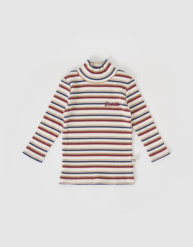 Goldie + Ace - Outback Stripe Embroidered Rib Skivvy - Babies-Kids