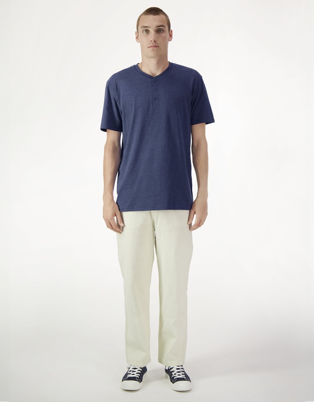 American Apparel - Unisex Henley Short Sleeve CVC T-Shirt
