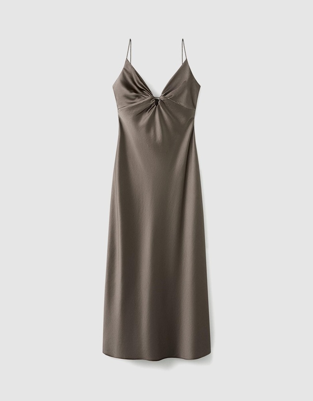 M.N.G - V-Neck Satin Dress