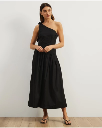 Atmos&Here - Dani One Shoulder Poplin Maxi Dress
