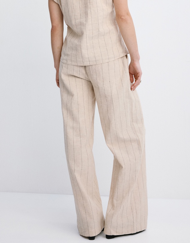 M.N.G - Pinstripe Linen Trousers
