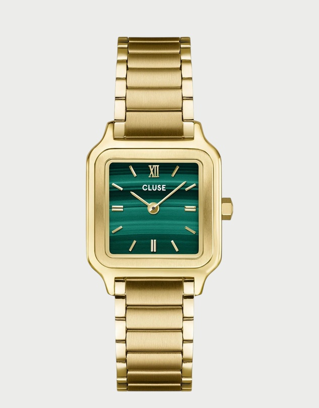 Cluse - CLUSE Gracieuse Petite Malachite/Gold Link Watch