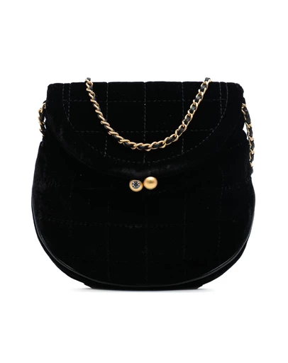 Pre-Loved by Azura Reborn - Pre-Loved Mini Chocolate Bar Velvet Flap Crossbody