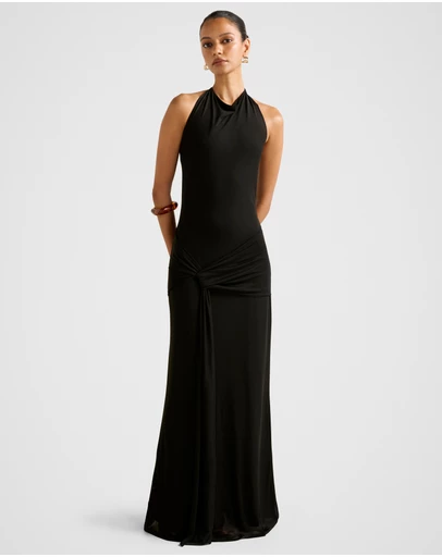 Forever New Petite - Abby Petite Halter Neck Mesh Maxi Dress