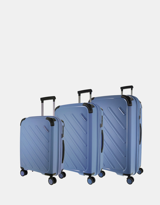 Pierre Cardin - Pierre Cardin Edge 3 Piece Hard Shell Luggage Set Bundle