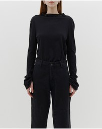 Bassike - regular raised neck long sleeve t.shirt