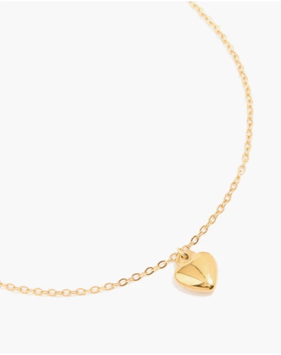 Lovisa - Waterproof Gold Plated Stainless Steel Puffy Heart Pendant Necklace