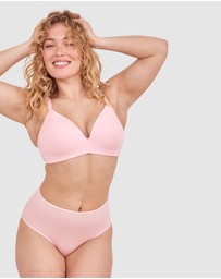 Bras N Things - NKD High Waist Brazilian Knicker-Pink