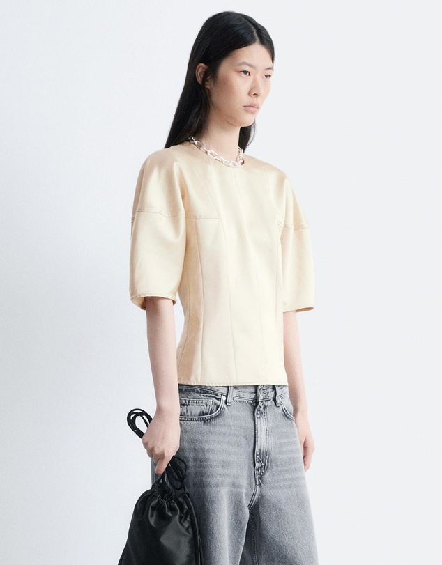 & Other Stories - Satin Puff-Sleeve Top