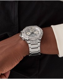 GUESS - GUESS Men's Silver Tone Multi-function Watch
