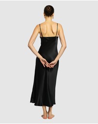 GINIA - Silk Long Nite V Neck