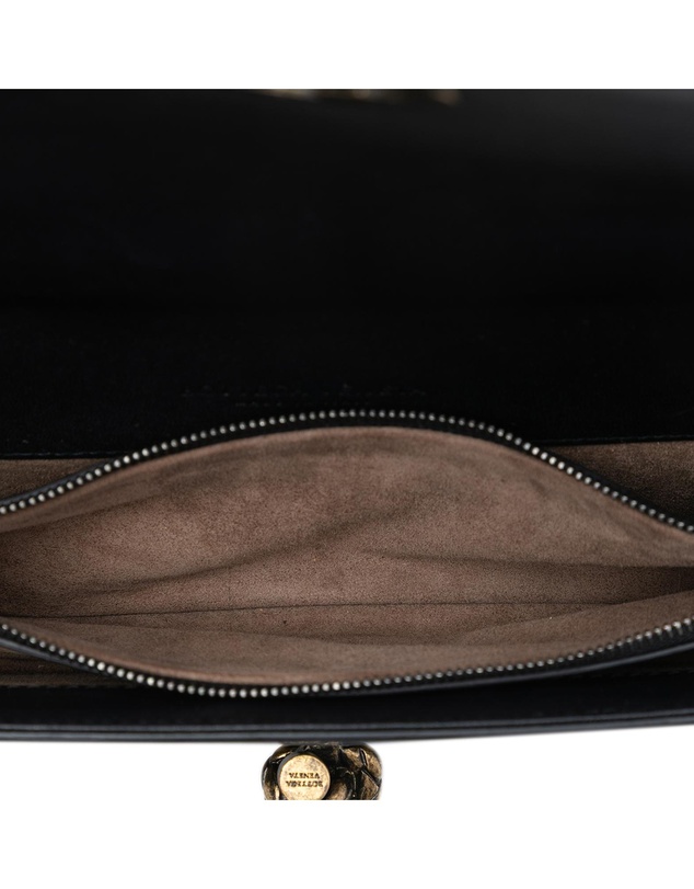 Pre-Loved by Azura Reborn - Pre-Loved Karung Trimmed Knit Intrecciato Knot Clutch On Chain
