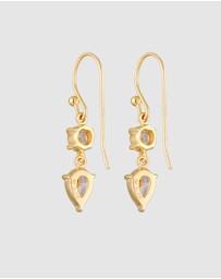 Elli Jewelry - Earrings Ear Hanger Drop Solitaire Sparkling with Zirconia in 925 sterling silver gold plated