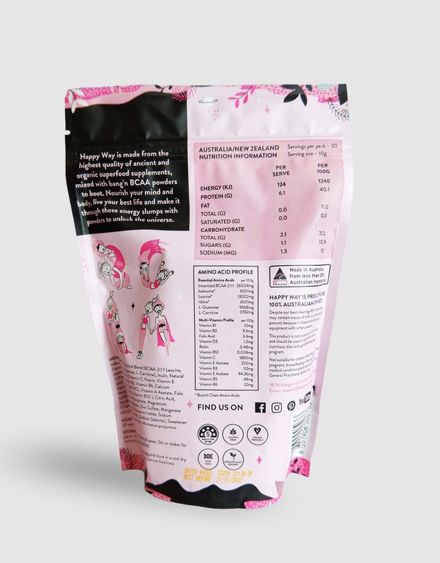 Happy Way - Raspberry BCAA Powder