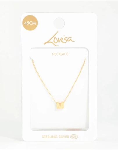 Lovisa - Gold Plated Sterling Silver Intial M Necklace