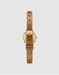 Breda - Beverly Gold and Brown Leather Band Watch, 25MM
