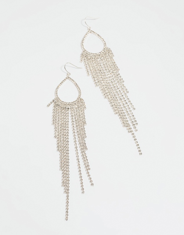 Lovisa - Silver Diamante Fringe Drop Earrings