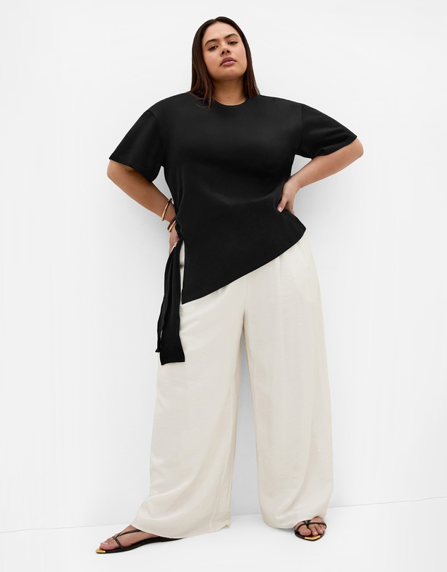 City Chic - Zanzibar Asymmetrical Side Tie Tee