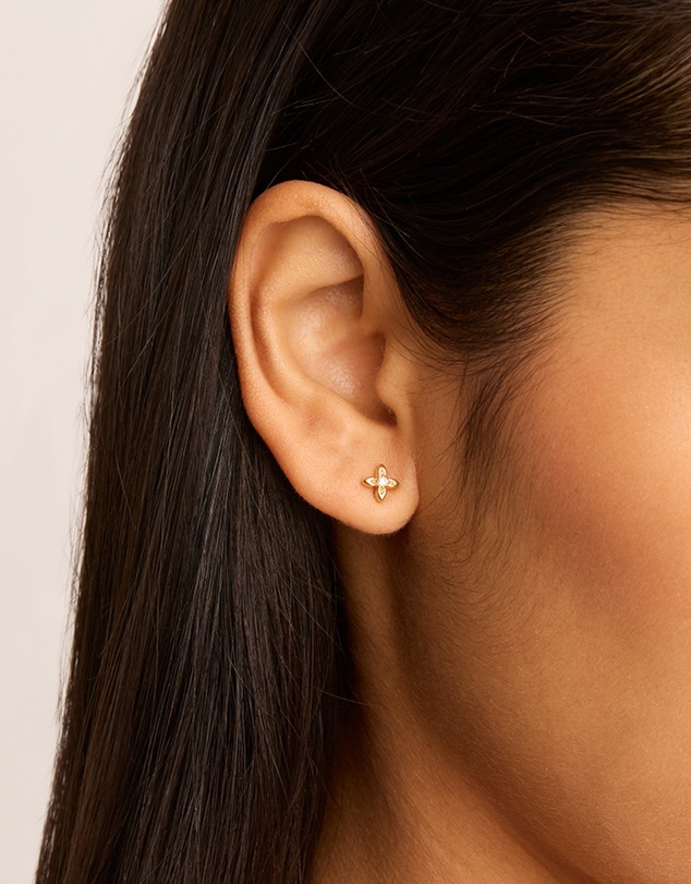 By Charlotte - Gold Live in Light Stud Earrings