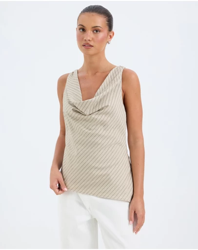 Calli - Frankie Stripe Cowl Neck Top