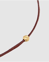 Elli Jewelry - Necklace Choker Bead Trend with imitation leather in 925 sterling silver gold plated