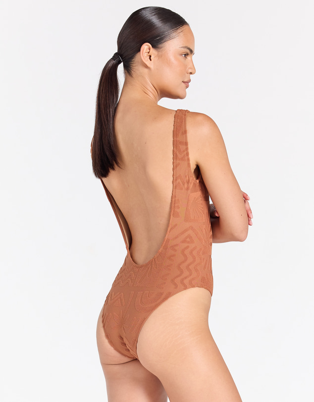 Poolside Paradiso - Mai Tai Kona One Piece - Cinnamon