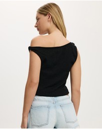 Cotton On - Textured Off The Shoulder Top