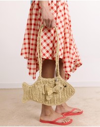 Damson Madder - Raffia Fish Bag Charm
