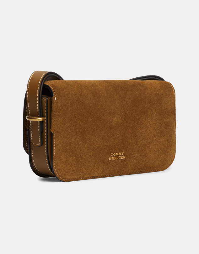 Tommy Hilfiger - Script Leather Crossover Suede Bag
