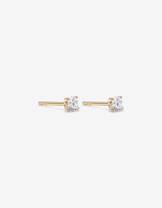 Michael Hill - Certified 0.25 Carat TW Round Brilliant Diamond Solitaire Stud Earrings in 18kt Yellow Gold