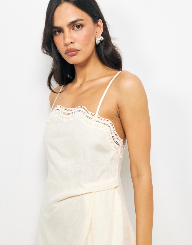 AERE - Dita Trim Asym Hem Midi Dress